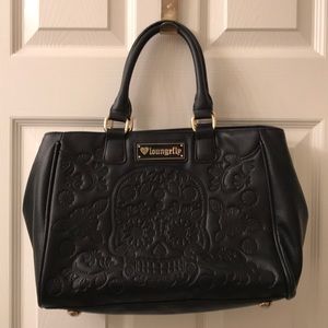 Loungefly Black Embossed Sugar Skull Purse